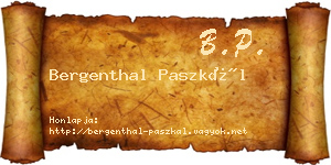 Bergenthal Paszkál névjegykártya